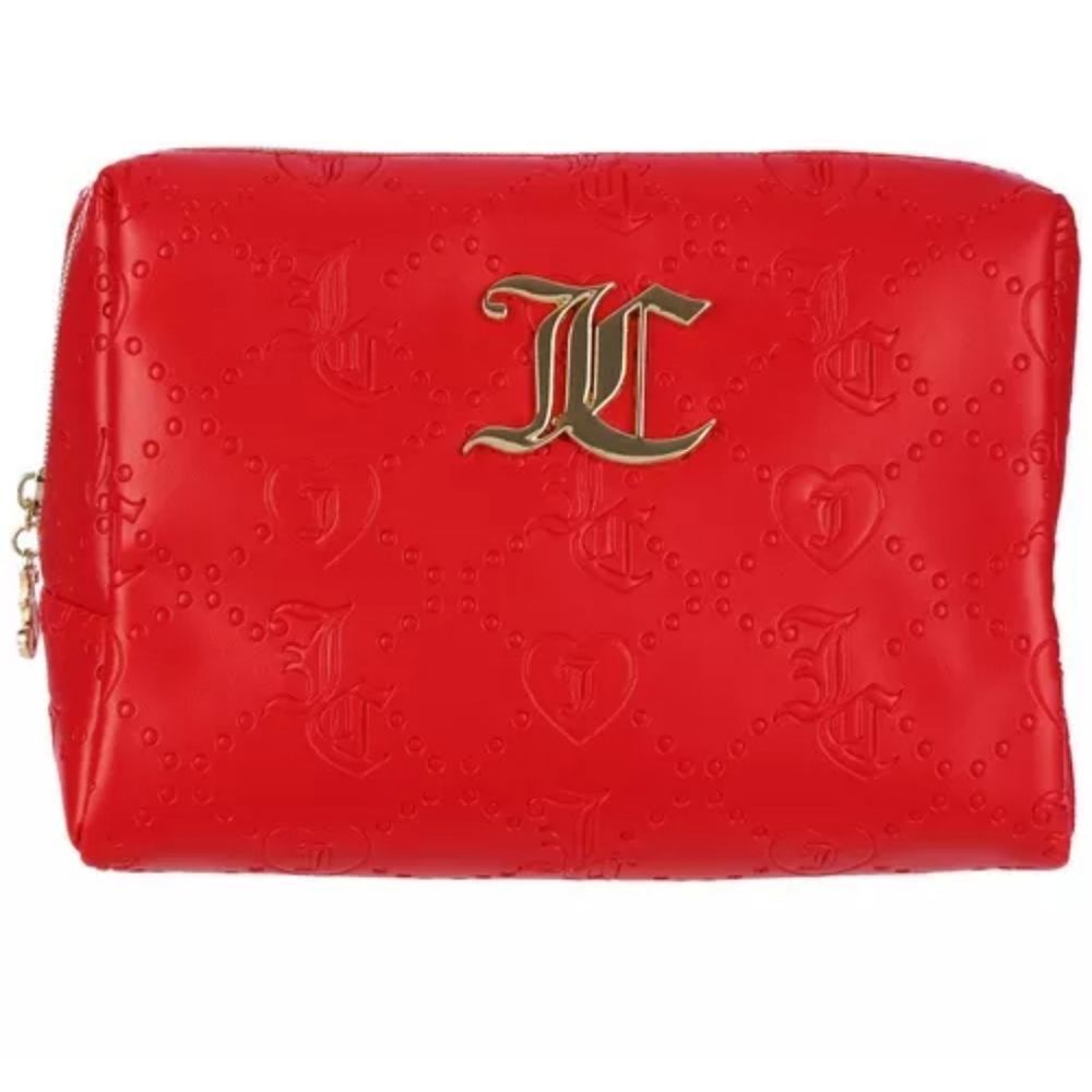 Juicy Couture JC Heart Logo Faux Leather Cosmetic Bag - Picture 2 of 6